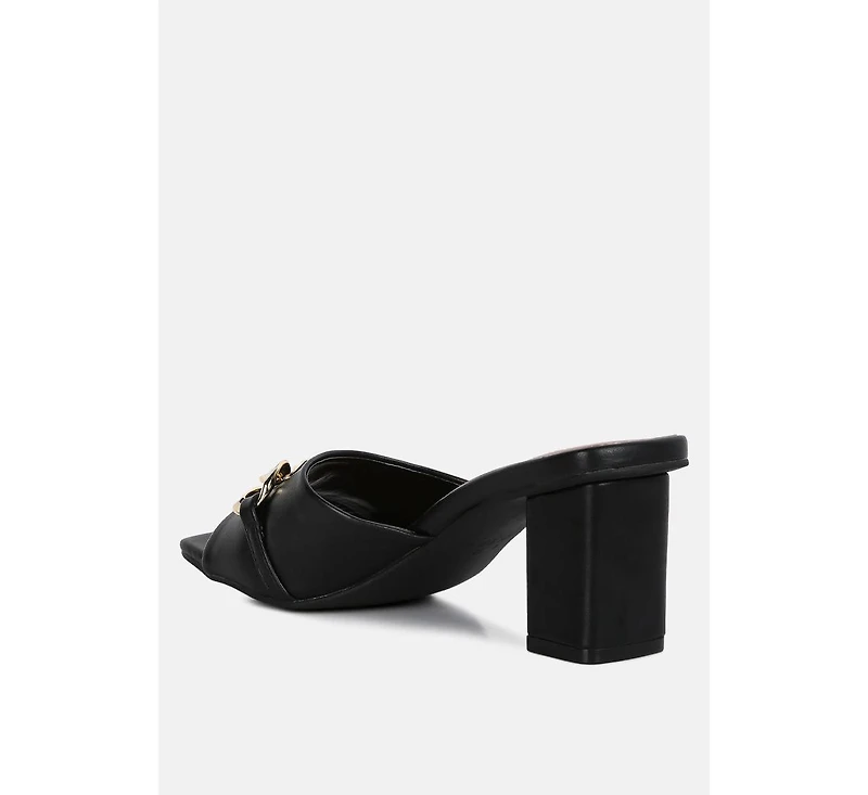 Hotshot Mid Heel Chain Detail Sandals