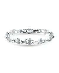 Macy's 1 5/8 ct. t.w Glass Stone Pave Bars Between Polish Links Bracelet, Created for Macy's