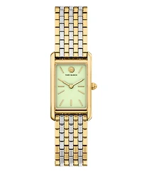 Tory Burch Women's The Eleanor Slim Quartz Two-Hand Two-Tone Stainless Steel Watch, 22mm