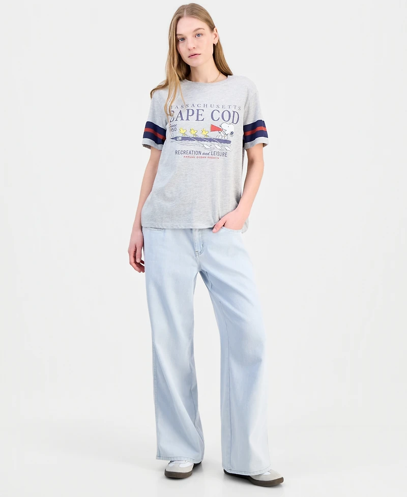 Love Tribe Juniors' Snoopy Cape Cod Graphic T-Shirt