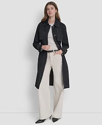 Dkny Women's Top Collar Utility Raincoat