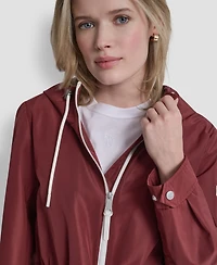 Dkny Women's Sporty Anorak Hooded Raincoat