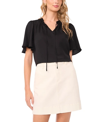 Vince Camuto Women's Tie Neck Short-Sleeve Blouse