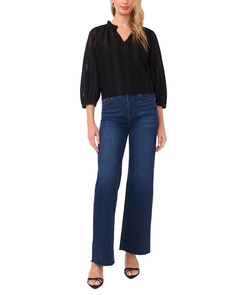 Vince Camuto Women's Raglan Peasant Sleeve V-Neck Blouse