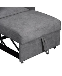 Streamdale Furniture Chenille Convertible Sleeper Chair with Adjustable Backrest