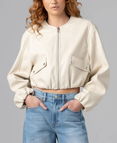 Blank Nyc Women's Collarless Bomber Jacket