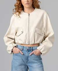 Blank Nyc Women's Collarless Bomber Jacket
