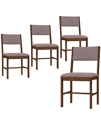 Homcom Dining Chairs Set of 4, Linen Upholste Kitchen Chairs,