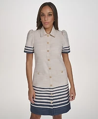 Eliza J Women's Collared Snap-Front Short Dress