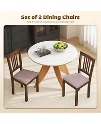 Homcom Dining Chairs Set of 2, Upholste Kitchen Chairs, Taupe