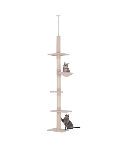 Zeus & Ruta Adjustable Height Floor-to-Ceiling Vertical Cat Tree Climbing Tower