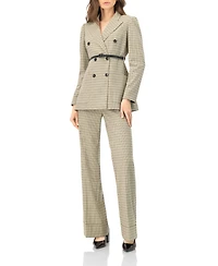 Ivonne Women's Double-Breasted Checkered Blazer
