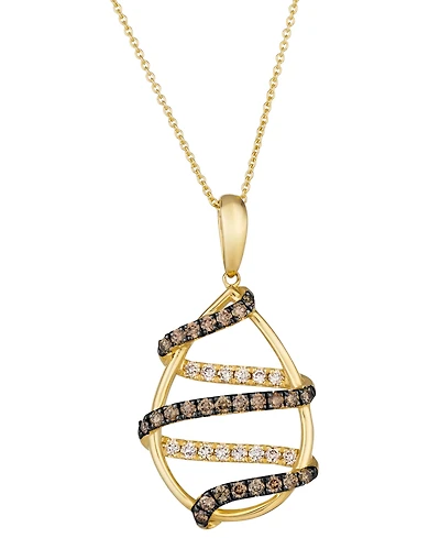 Le Vian Nude Diamond (1/4 ct. t.w.) & Chocolate Diamond (7/15 ct. t.w.) Pendant Necklace in 14k Honey Gold
