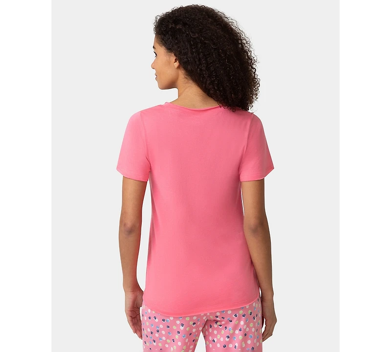 Hue Women's Short-Sleeve Rosette Sleep T-Shirt