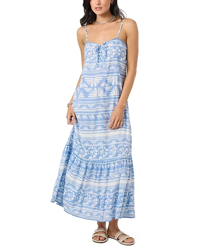 O'Neill Women's Tasmin Abstract Sweetheart Neck Maxi Dress