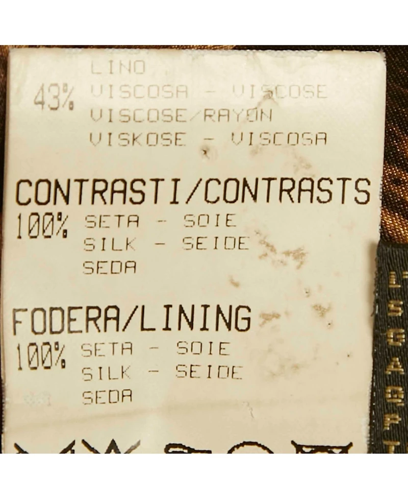 Pre-Owned Roberto Cavalli Women's Beige Linen Blend Zip-Up Jacket