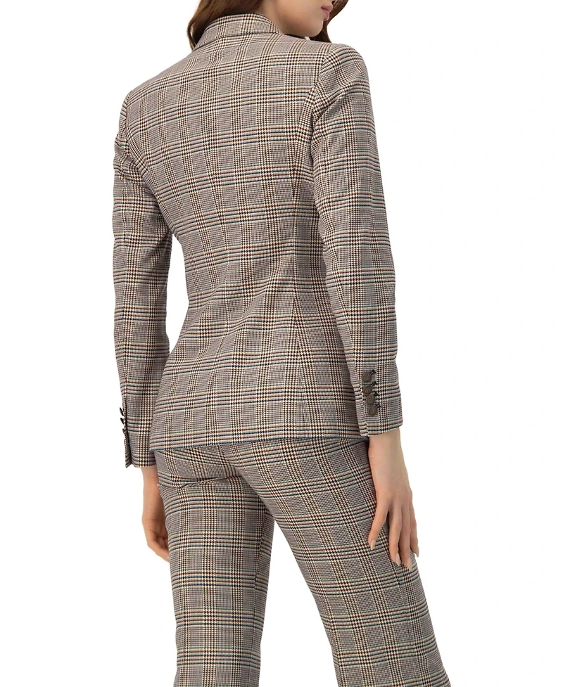 Ivonne Women's Double-Breasted Prince of Wales Blazer