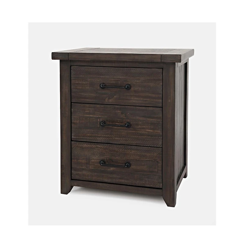 Jofran Madison County Rustic Solid Wood Farmhouse Usb Charging Nightstand