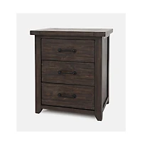 Jofran Madison County Rustic Solid Wood Farmhouse Usb Charging Nightstand