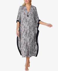 Ellen Tracy Zip-Front Printed Caftan