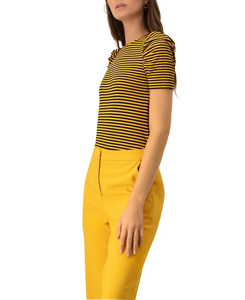 Ivonne Women's Striped Straight Blouse