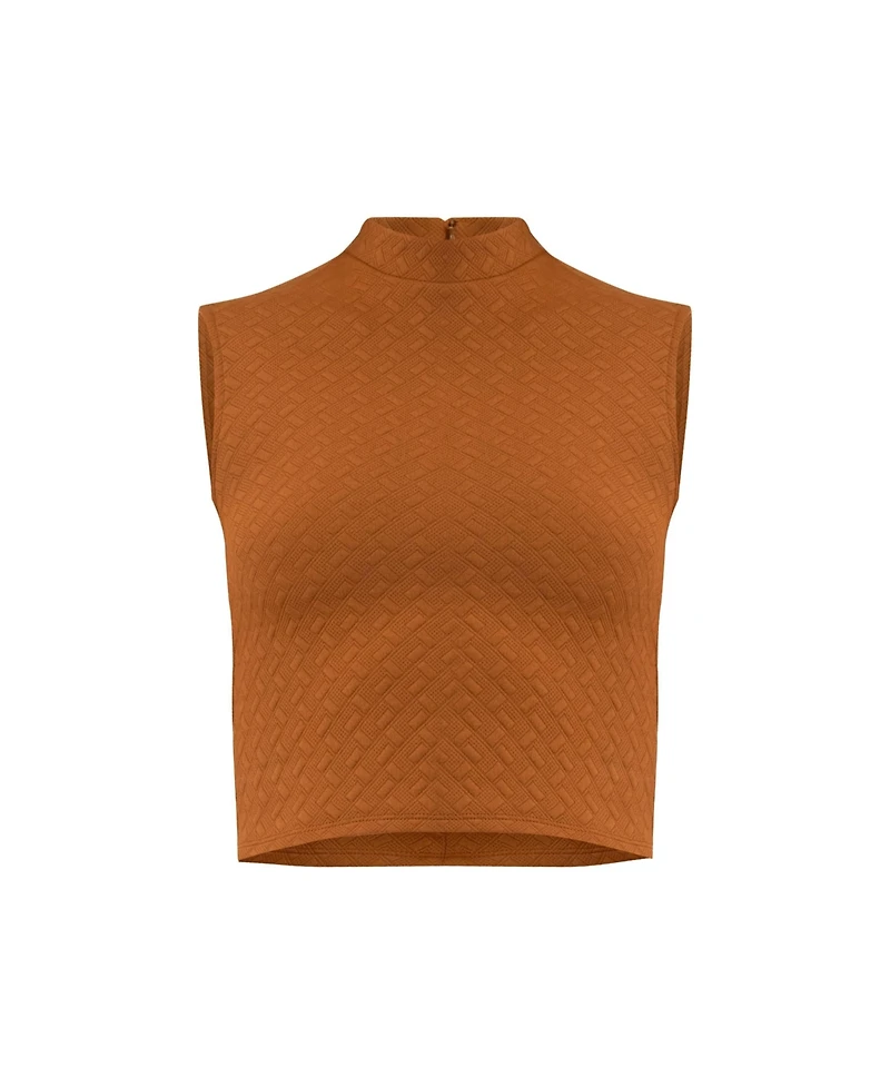 Ivonne Women's Knit Sleeveless Crop Top