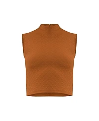 Ivonne Women's Knit Sleeveless Crop Top