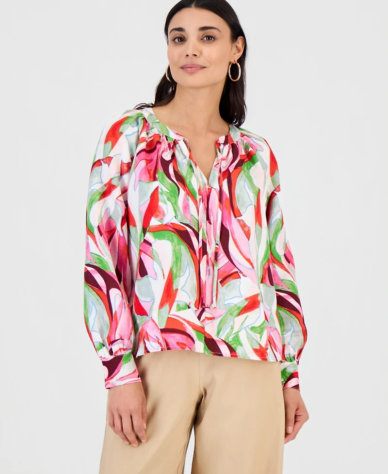 I.n.c. International Concepts Petite Tie-Neck Top, Macy's Exclusive