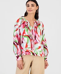I.n.c. International Concepts Petite Tie-Neck Top, Macy's Exclusive