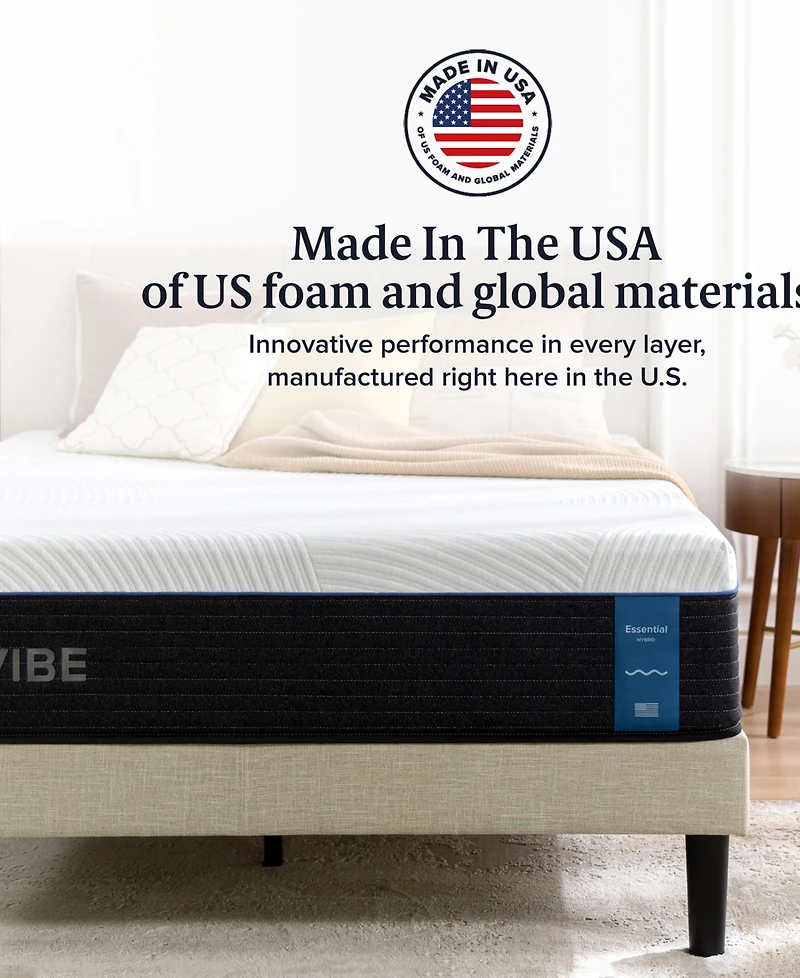 Zinus DreamVibe Essential 12" Hybrid Medium Plush Tight Top Mattress in a Box, Queen