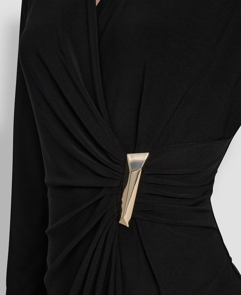 Dkny Women's V-Neck Faux Wrap Dress