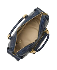 Brahmin Micaela Rolled Handles Medium Leather Satchel Bag