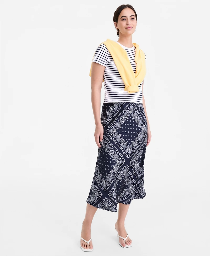 On 34th Women's Printed Midi Slip Skirt, Macy's Exclusive