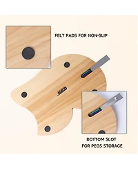 Gse Games & Sports Expert Wooden 3-Track 29 Cribbage Board Game with Plastic Pegs, Classic Three-Person Cribbage Board