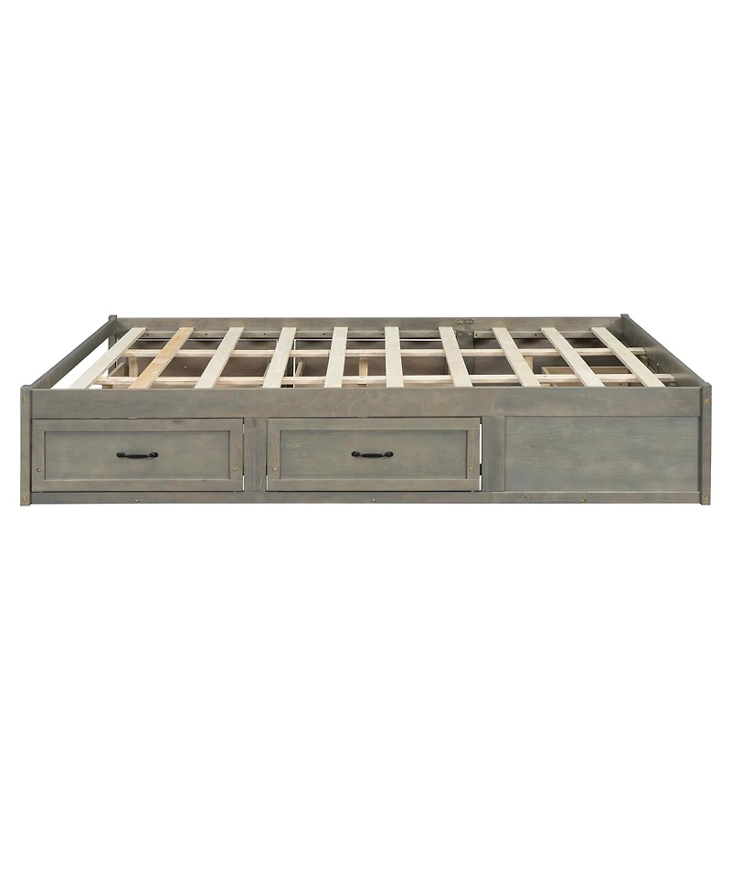 Streamdale Furniture Queen Platform Bed with 6 Storage Drawers