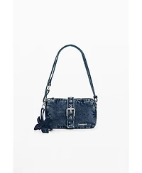 Desigual Women's Small denim crossbody wallet with appliques