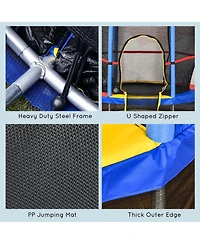 Hongge Kids Indoor Trampoline with Enclosure Springless Bungee Design for Ages Three to Six