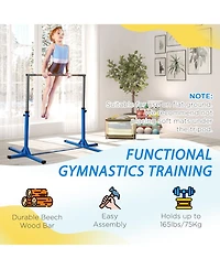 Hongge Kids Adjustable Gymnastics Bar for Home Training Ages 3 and Up