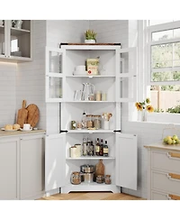 gaomon Tall Corner Cabinet, Farmhouse Storage Kitchen