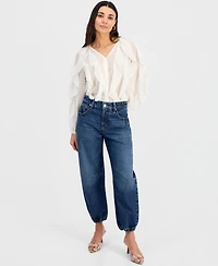 I.n.c. International Concepts Petite High-Rise Barrel Ankle Jeans, Created for Macy's