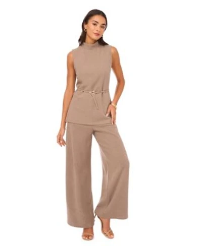 Vince Camuto Womens Mock Neck Sleeveless Top Pull On Wide Leg Pants