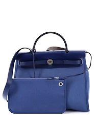 Pre-Owned HERMES 31 Herbag Zip Leather and Toile