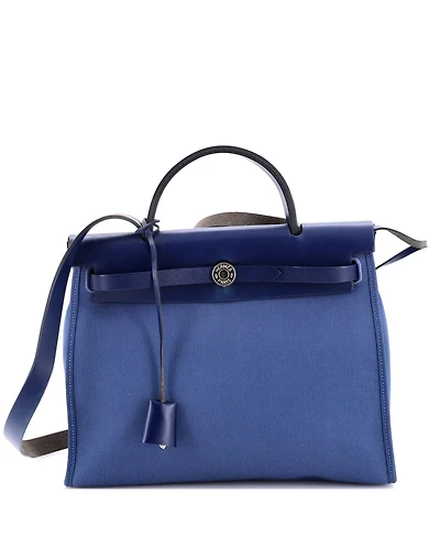 Pre-Owned HERMES 31 Herbag Zip Leather and Toile