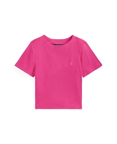 Polo Ralph Lauren Girls' 7-16 Ribbed Crewneck Boxy T-Shirt