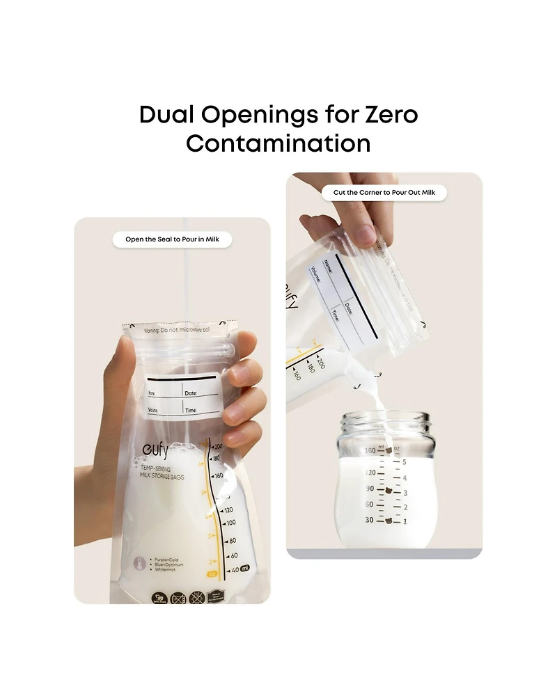 eufy Baby Heated Wearable Breast Pump S1 Pro with Milk Storage Bag (120 Pieces)