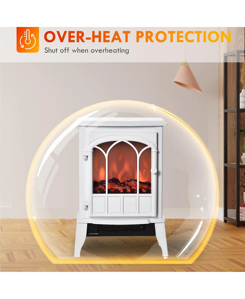 Homcom Electric Fireplace Stove, Freestanding Fireplace Heater, 750W/1500W