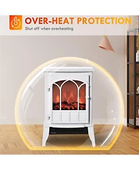Homcom Electric Fireplace Stove, Freestanding Fireplace Heater, 750W/1500W