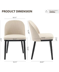 gaomon Upholstered Dining Chairs Set of 2,Modern Fabric Dinner with Wood Legs