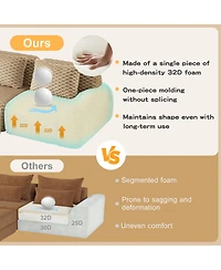 Streamdale Furniture Modern U-Shaped Modular Sectional Sofa, Flannelette, Oversized 3-Seater, Movable Ottoman