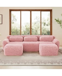 Streamdale Furniture U-shaped Boneless Sofa with Chaise, High Density Sponge, Anti-Slip, Deep Seat Design